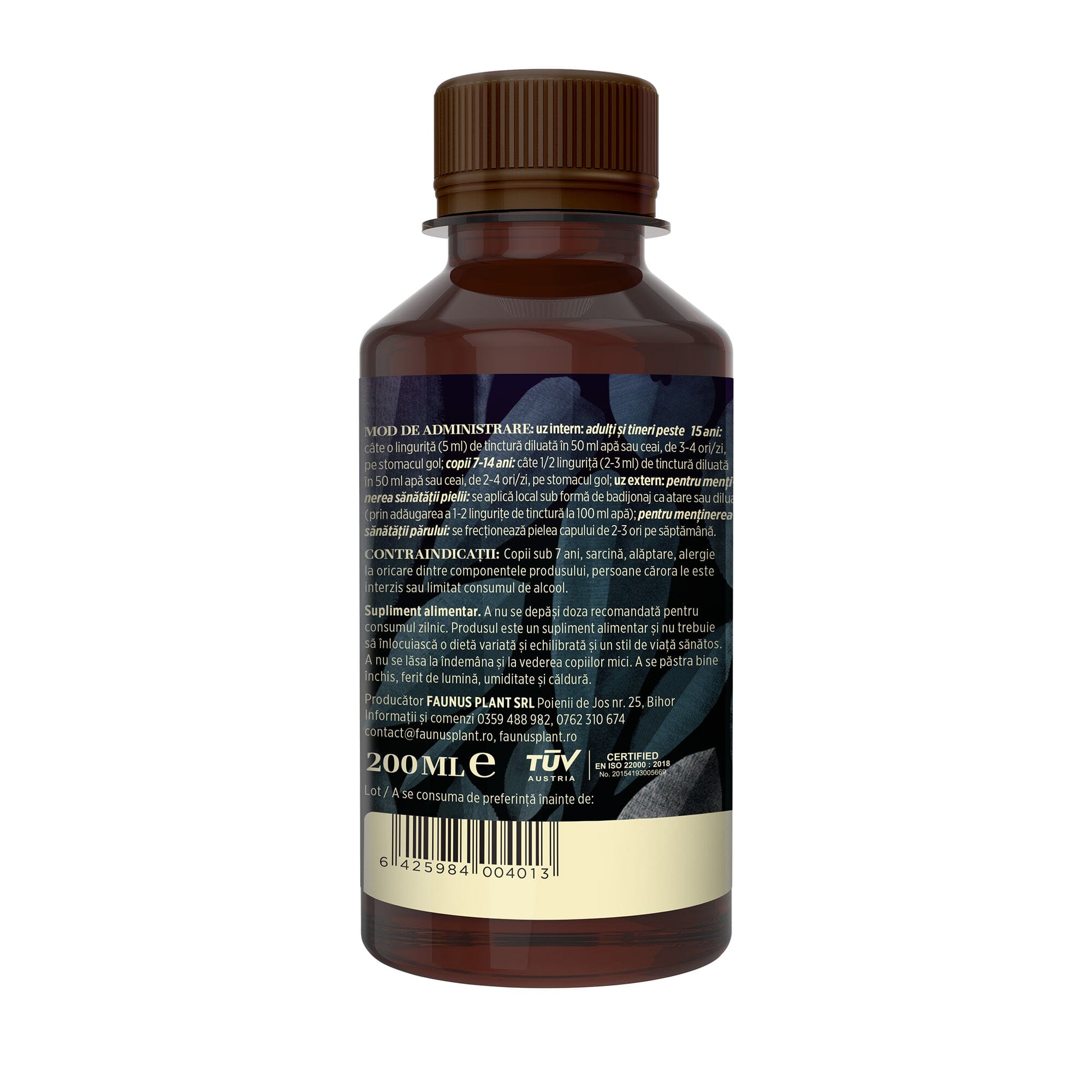 Bitter 30 plante - Flacon 200ml. Extract hidroalcoolic concentrat din plante medicinale cu efect tonic digestiv, tonifiant general si vitaminizant Tinctura Compusa Faunus Plant