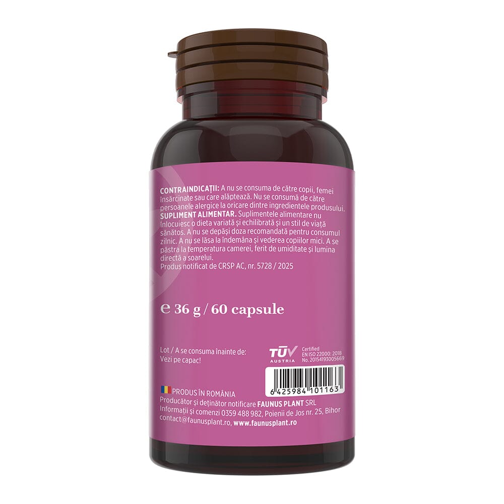 Veinosan – Capsule pentru susținerea circulației venoase și reducerea senzației de picioare grele. Flacon 60 capsule Supliment alimentar Faunus Plant