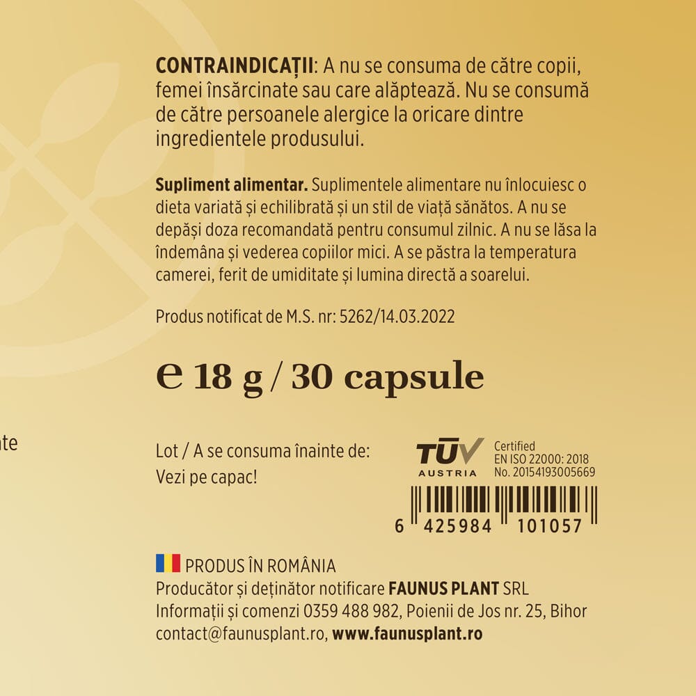 Vitamina D3 5000 UI – Concentrație mare de vitamina D3 pentru imunitate, absorbția calciului și fosforului în oase și mușchi. Flacon 30 capsule Supliment alimentar Faunus Plant