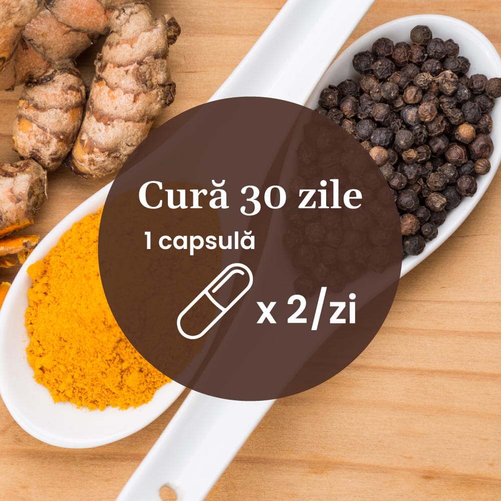 Turmeric cu Piperină – Antioxidant natural pentru articulații sănătoase, echilibru digestiv și susținerea ficatului. Flacon 60 capsule Supliment alimentar Faunus Plant