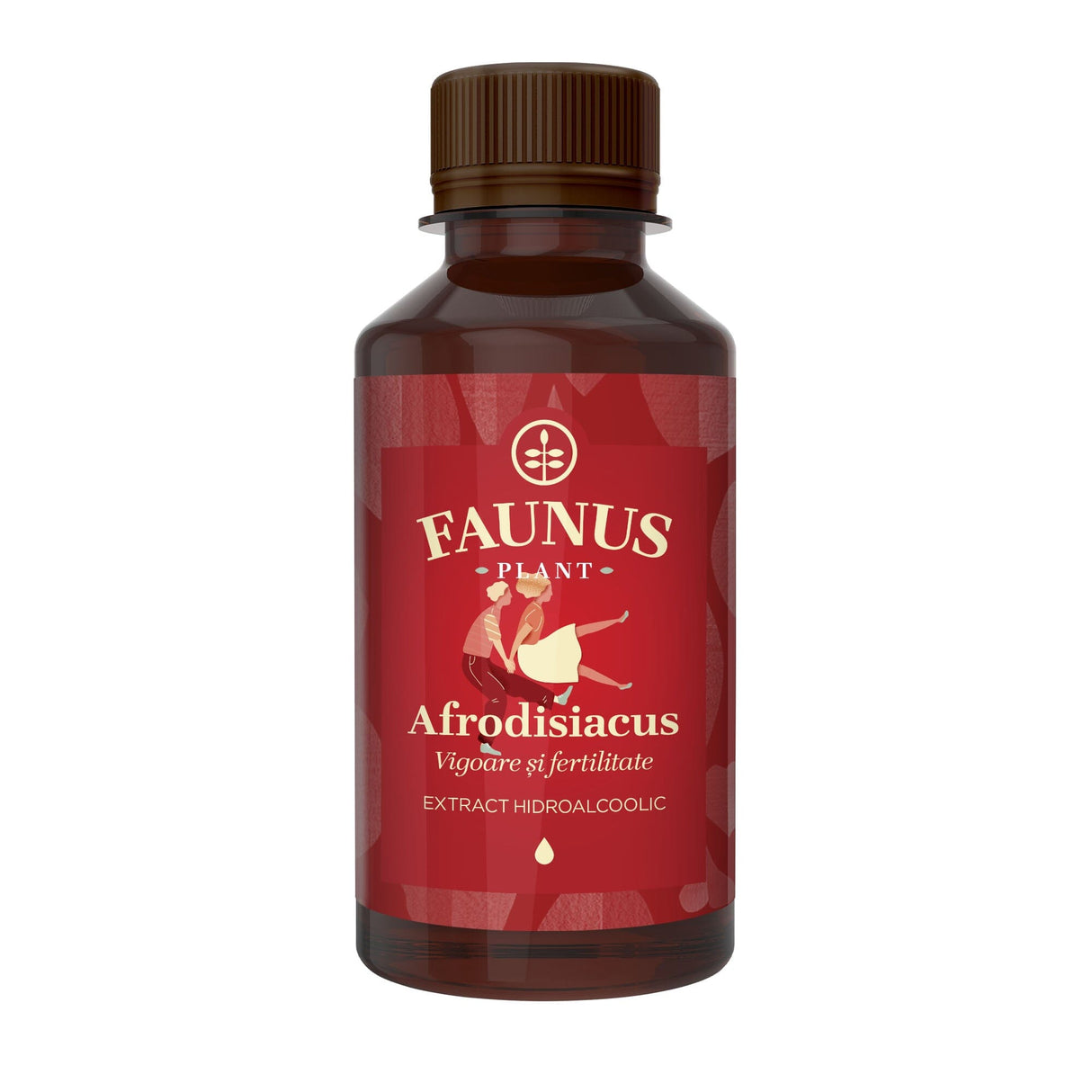 Tinctură Afrodisiacus 200 ml de la Faunus Plant pozat din față pe fundal alb