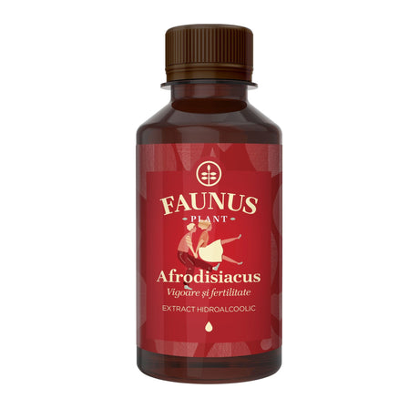 Tinctură Afrodisiacus 200 ml de la Faunus Plant pozat din față pe fundal alb