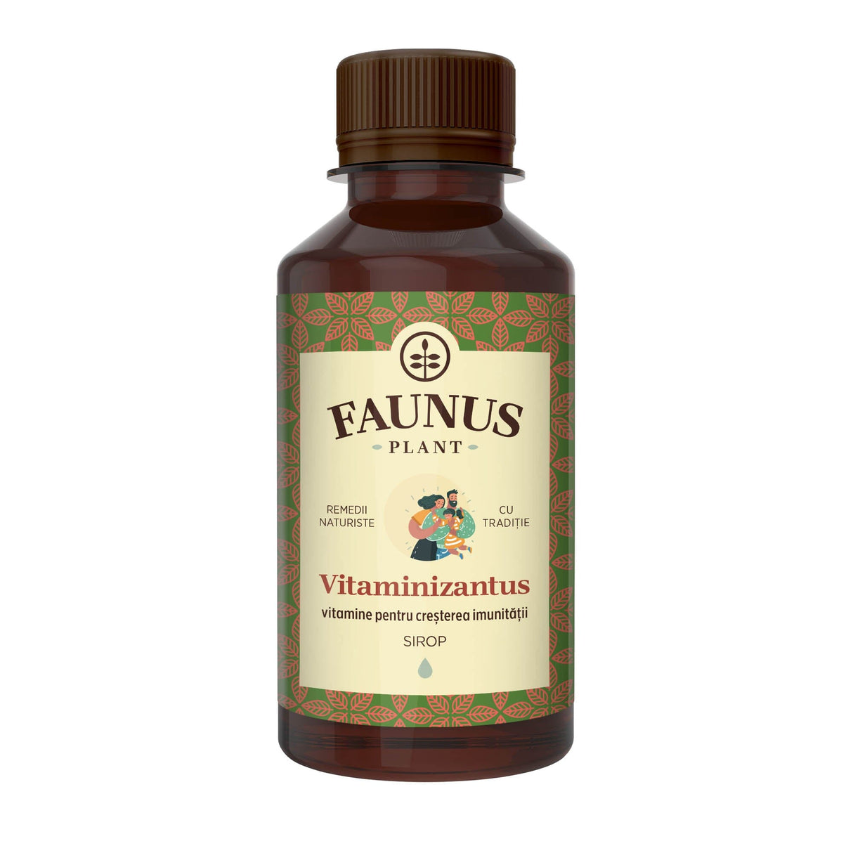 Sirop Vitaminizantus 200 ml de la Faunus Plant pozat din față pe fundal alb