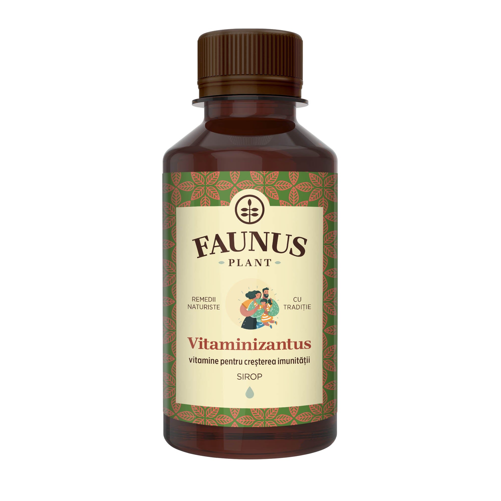 Sirop Vitaminizantus 200 ml de la Faunus Plant pozat din față pe fundal alb