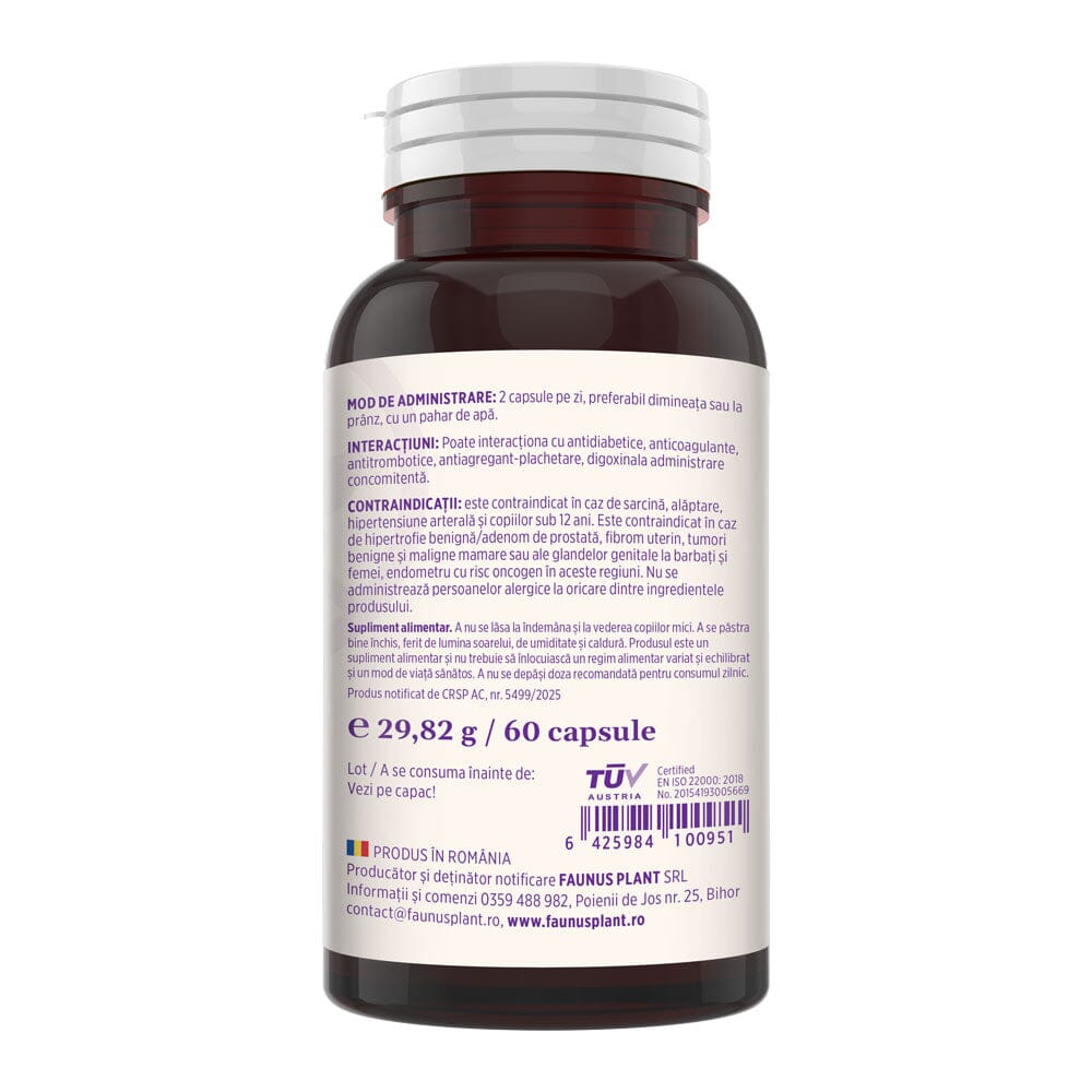 Calmenor Zi – Formulă naturală cu plante, vitamine și minerale pentru vitalitate, claritate mentală și confort în menopauză. Flacon 60 Capsule Supliment alimentar Faunus Plant