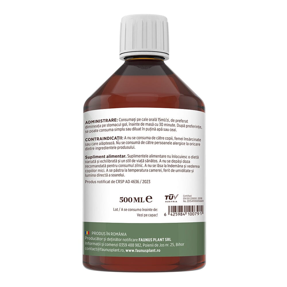 Colagenus - Colagen lichid hidrolizat. Flacon 500ml. Susține sănătatea articulațiilor, pielii, părului și unghiilor Supliment alimentar Faunus Plant