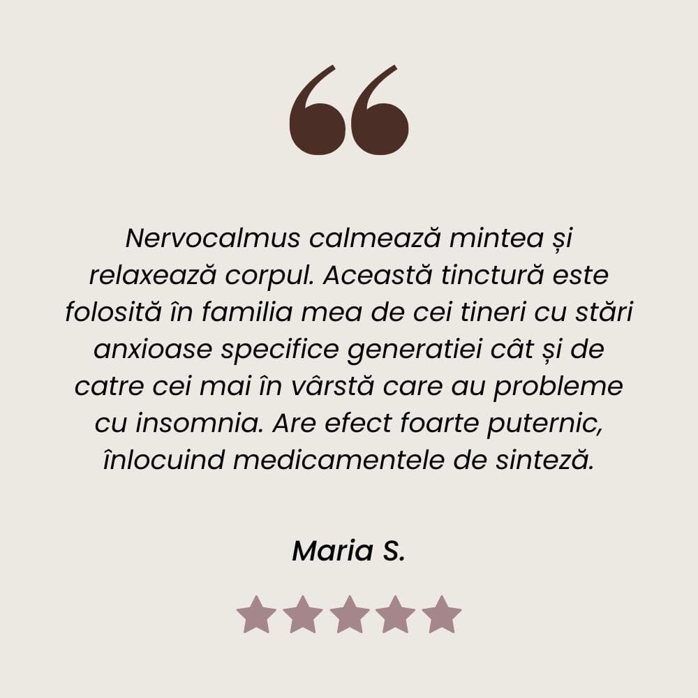 Testimonial al unui client mulțumit care a folosit Pachetul Sistem Nervos Sănătos de la Faunus Plant.