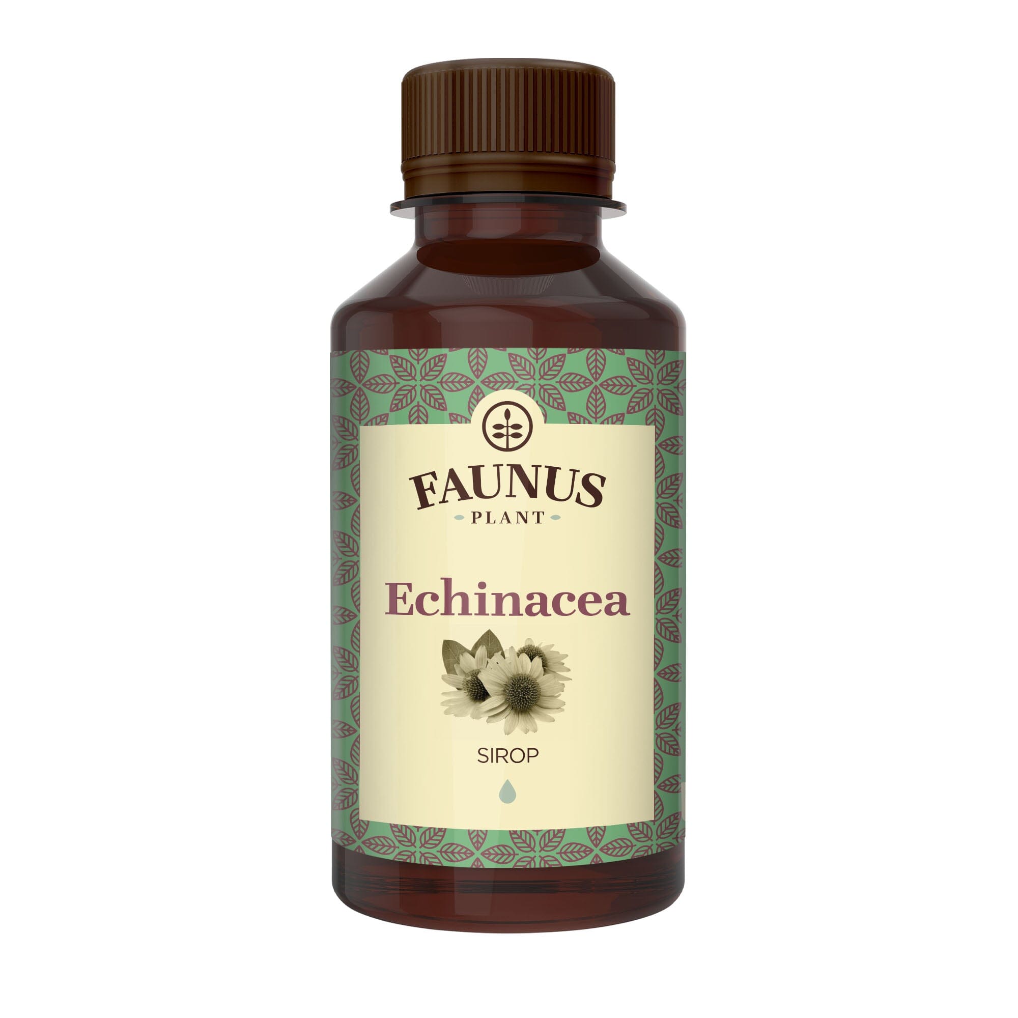 Flacon Sirop Echinacea 200 ml de la Faunus Plant din față pe fundal alb | Cantitate - 200ml