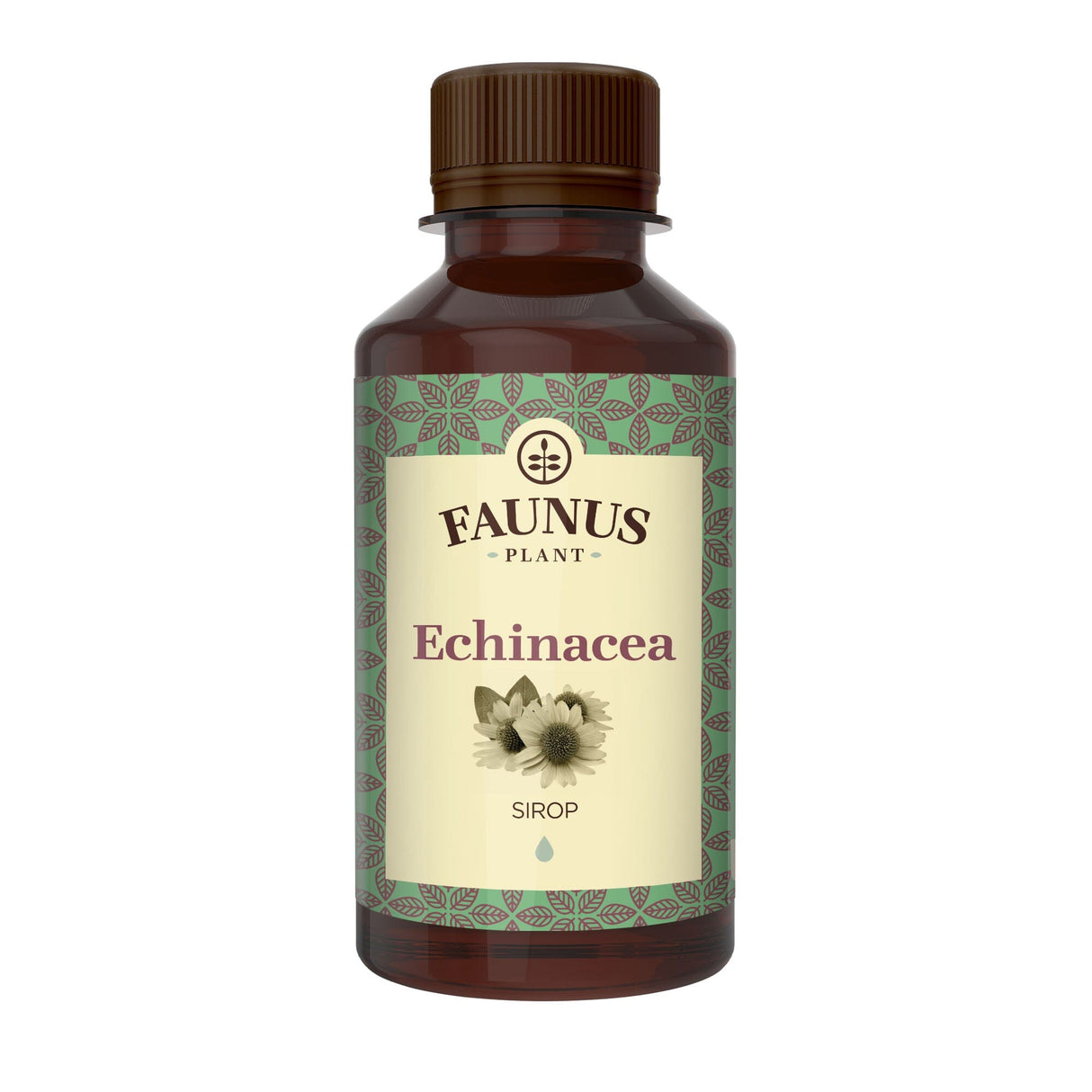 Flacon Sirop Echinacea 200 ml de la Faunus Plant din față pe fundal alb