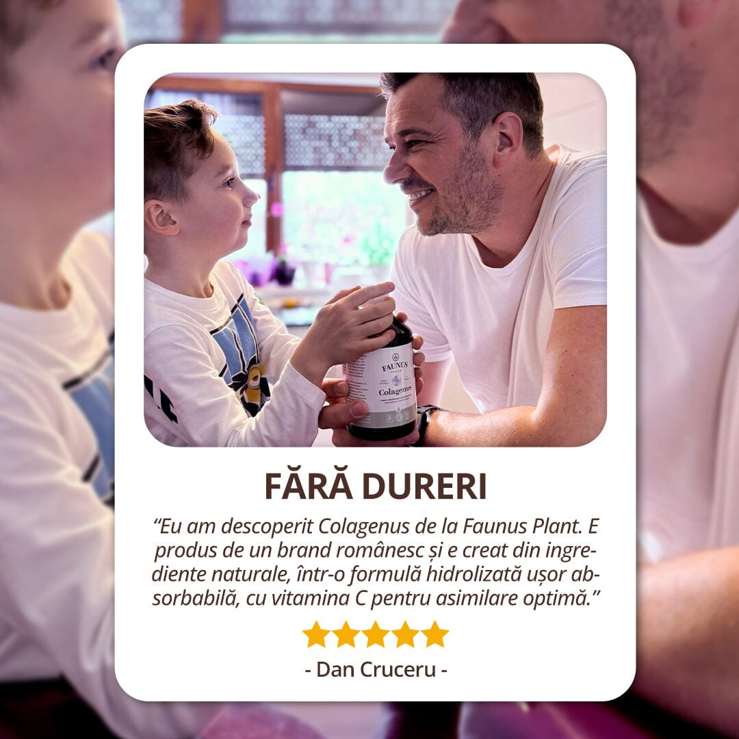 Colagenus - Colagen lichid hidrolizat. Flacon 500ml. Susține sănătatea articulațiilor, pielii, părului și unghiilor Supliment alimentar Faunus Plant