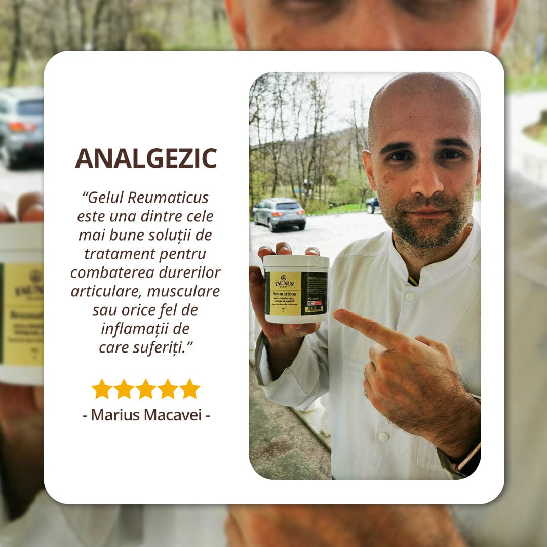 Reumaticus - Gel 250ml. Extracte naturale din plante medicinale cu efect antireumatic și calmare a durerilor Gel Faunus Plant