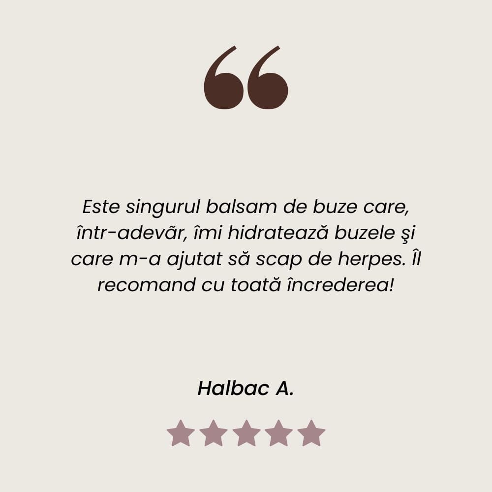 Testimonial balsam de buze cu Mentă de la Faunus Plant.