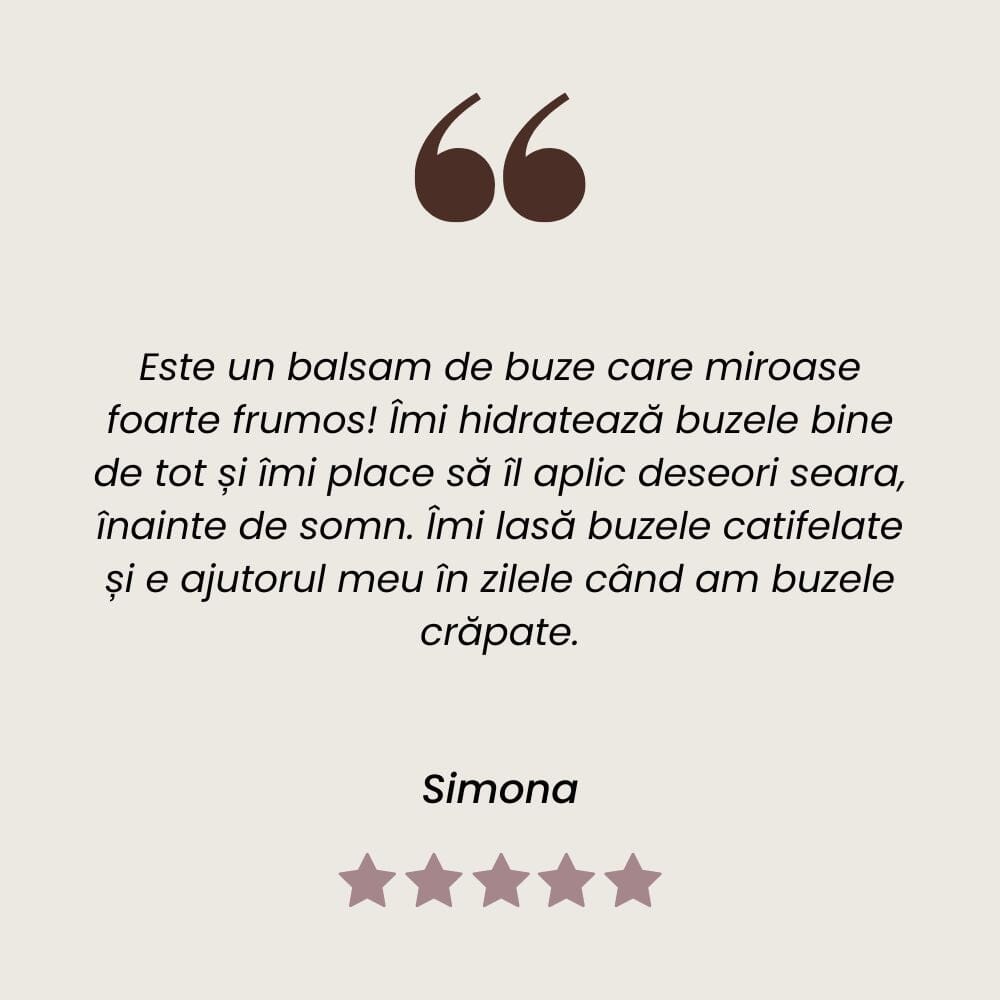 Testimonial balsam buze cu Portocale de la Faunus Plant.