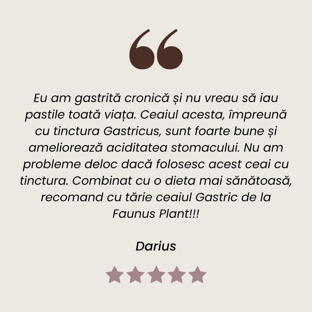 Rețete Tradiționale, Ceai - Gastric 180g. Amestec plante medicinale pentru aciditate gastrică și disconfort digestiv Ceai Faunus Plant