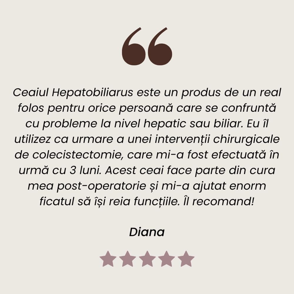 Testimonial ceai Hepatobiliarus de la Faunus Plant.