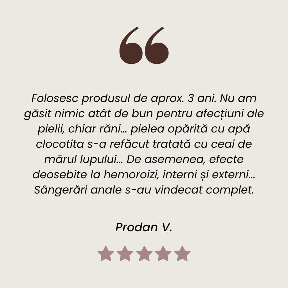 Testimonial ceai de Mărul Lupuluide la Faunus Plant.