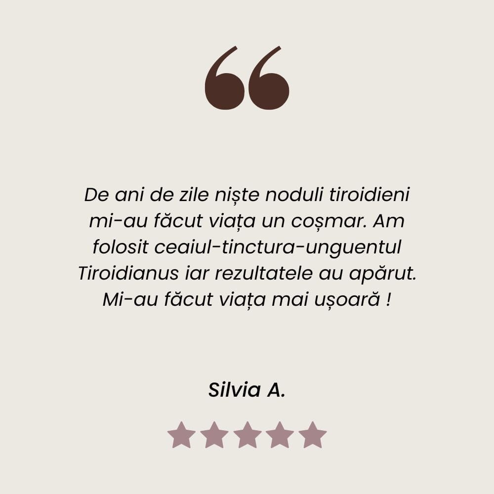 Testimonial Ceai Tiroidă Sănătoasă 90g de la Faunus Plant.