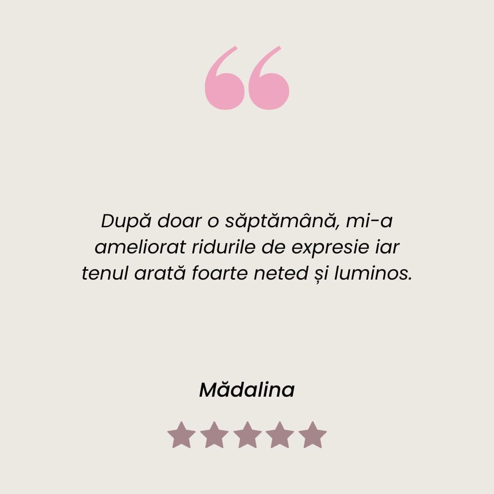 Testimonial client mulțumit la Colagenus Frumusețe de la Faunus Plant.