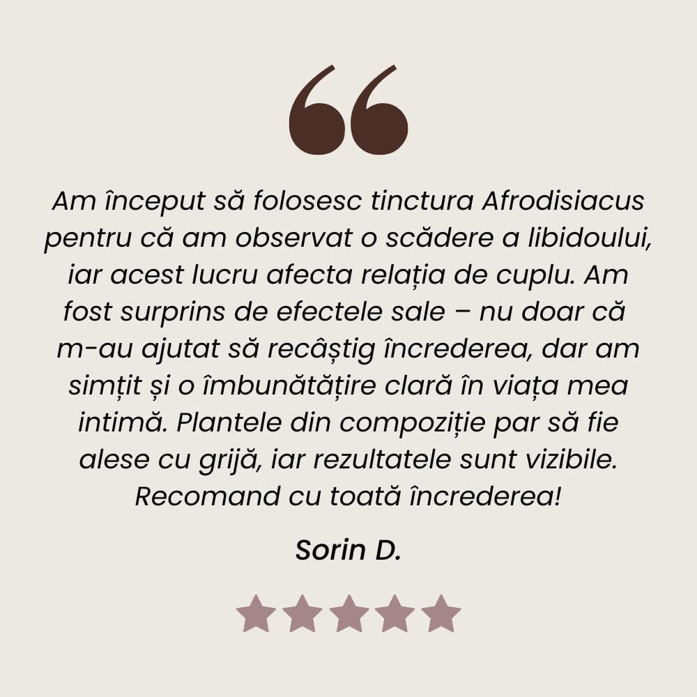 Recenzie client Tinctură Afrodisiacus pentru creșterea potenței și a libidoului de la Faunus Plant.