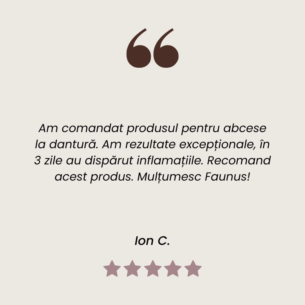 Testimonial client Tinctură de Cătină pentru anemii și sistem imunitar puternic de la Faunus Plant.