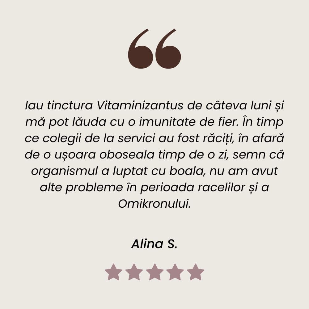 Testimonial Tinctură Vitaminizantus de la Faunus Plant.