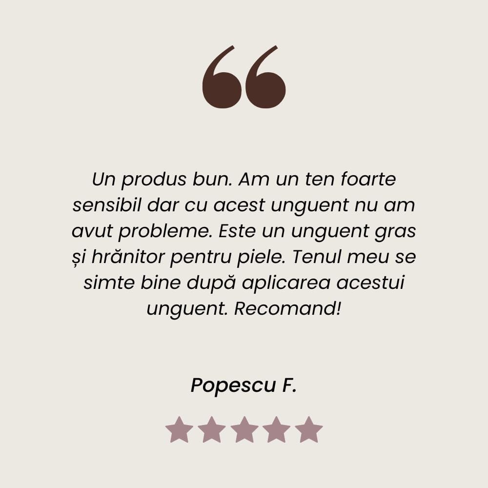 Recenzie client Unguent Cosmeticus cu acțiune benefică împotriva celulitei și vergeturilor de la Faunus Plant.