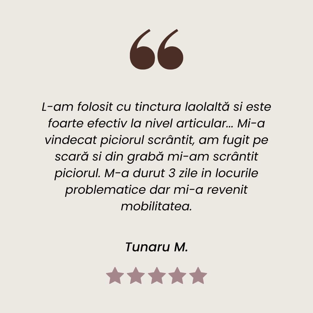 Testimonial Unguent cu Spanz pentru inflamații articulare de la Faunus Plant.