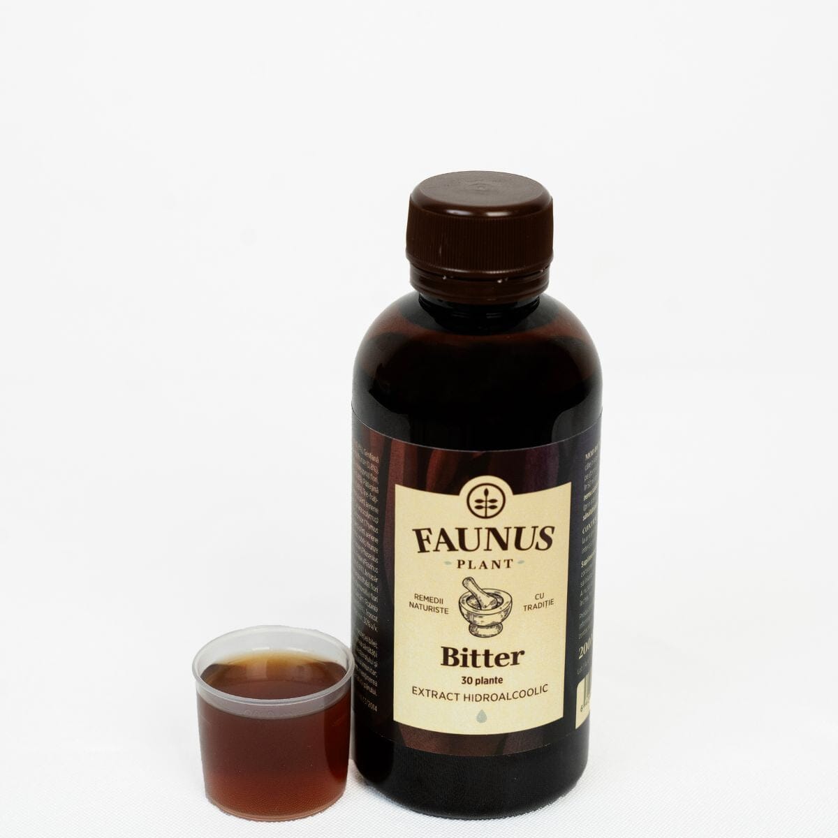 Bitter 30 plante, 200ml. Efect vitaminizant, tonifiant general si antianemic. Stimulează sistemul imunitar și protejează vasele de sânge. Contribuie la funcţionarea normală a digestiei şi a sistemului imunitar Cosmetics Faunus Plant