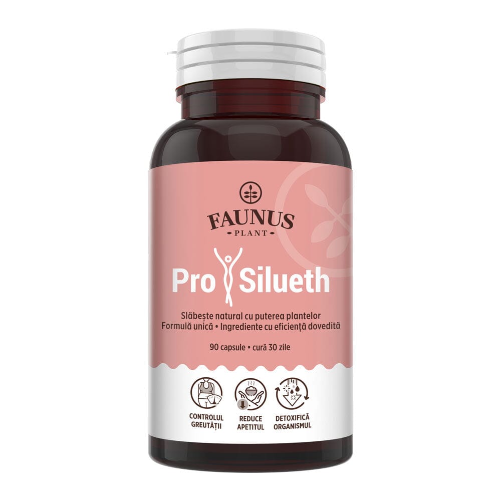 ProSilueth Capsule - Formulă unică pentru cura de slăbire, plante medicinale cu acțiune dovedită pentru accelerarea metabolismului, arderea grăsimilor, reducerea apetitului și detoxifierea organismului - 90 capsule Supliment alimentar Faunus Plant