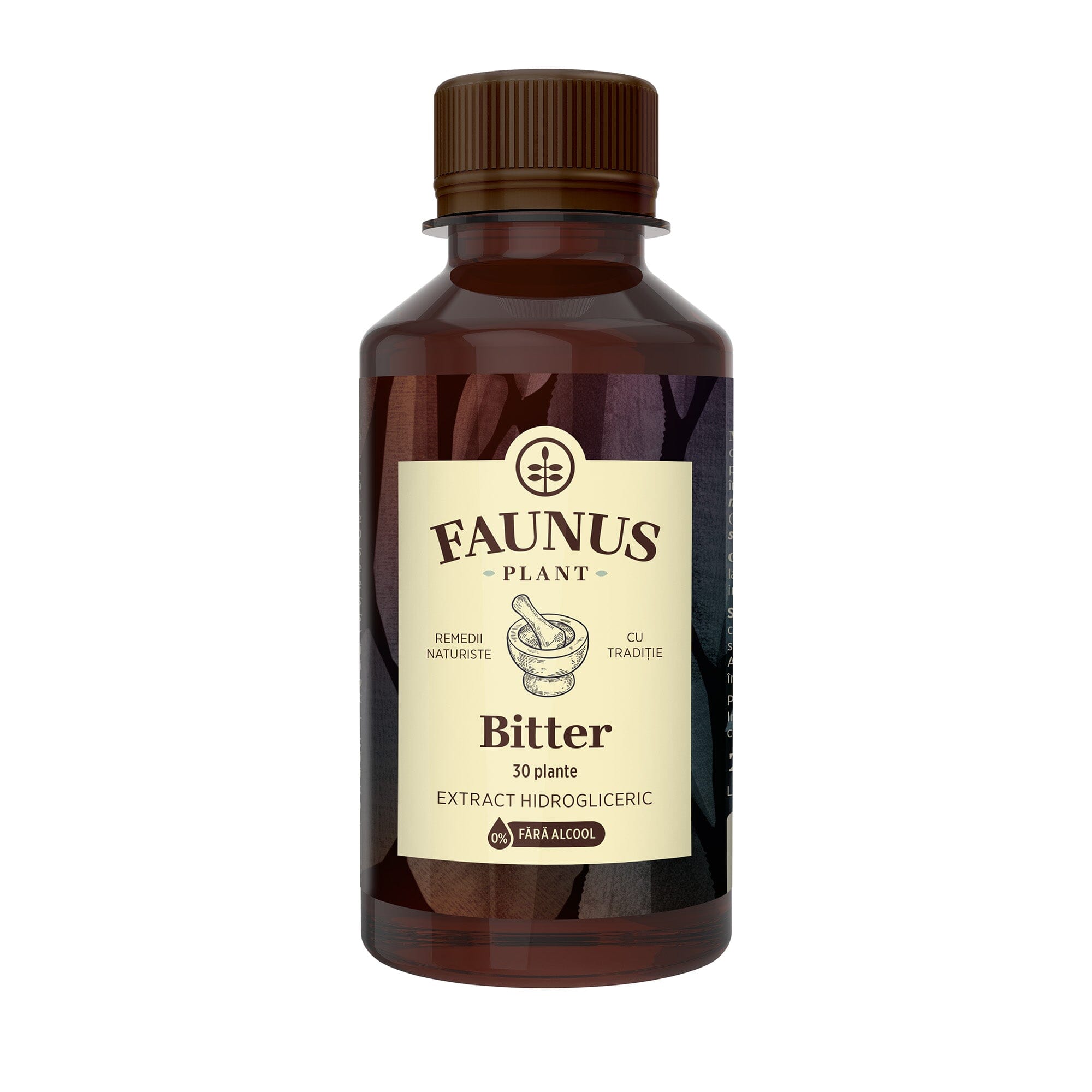 Bitter 30 plante - Tinctură fără alcool. Flacon 200ml. Formulă specială din 30 de plante medicinale cu efect tonic digestiv, tonifiant general si vitaminizant Tinctura Compusa Faunus Plant 