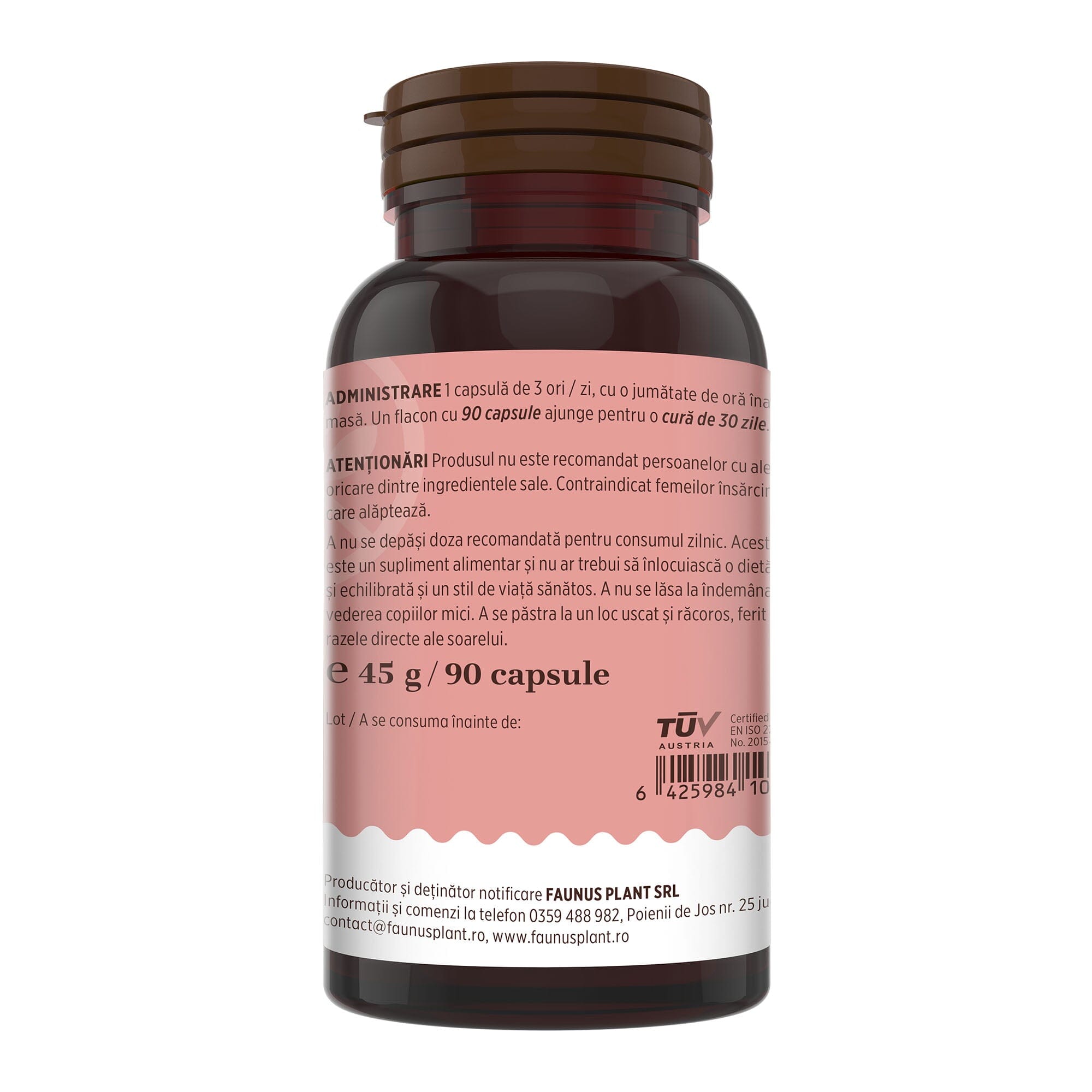 ProSilueth Capsule - Formulă unică pentru cura de slăbire, plante medicinale cu acțiune dovedită pentru accelerarea metabolismului, arderea grăsimilor, reducerea apetitului și detoxifierea organismului - 90 capsule Supliment alimentar Faunus Plant 