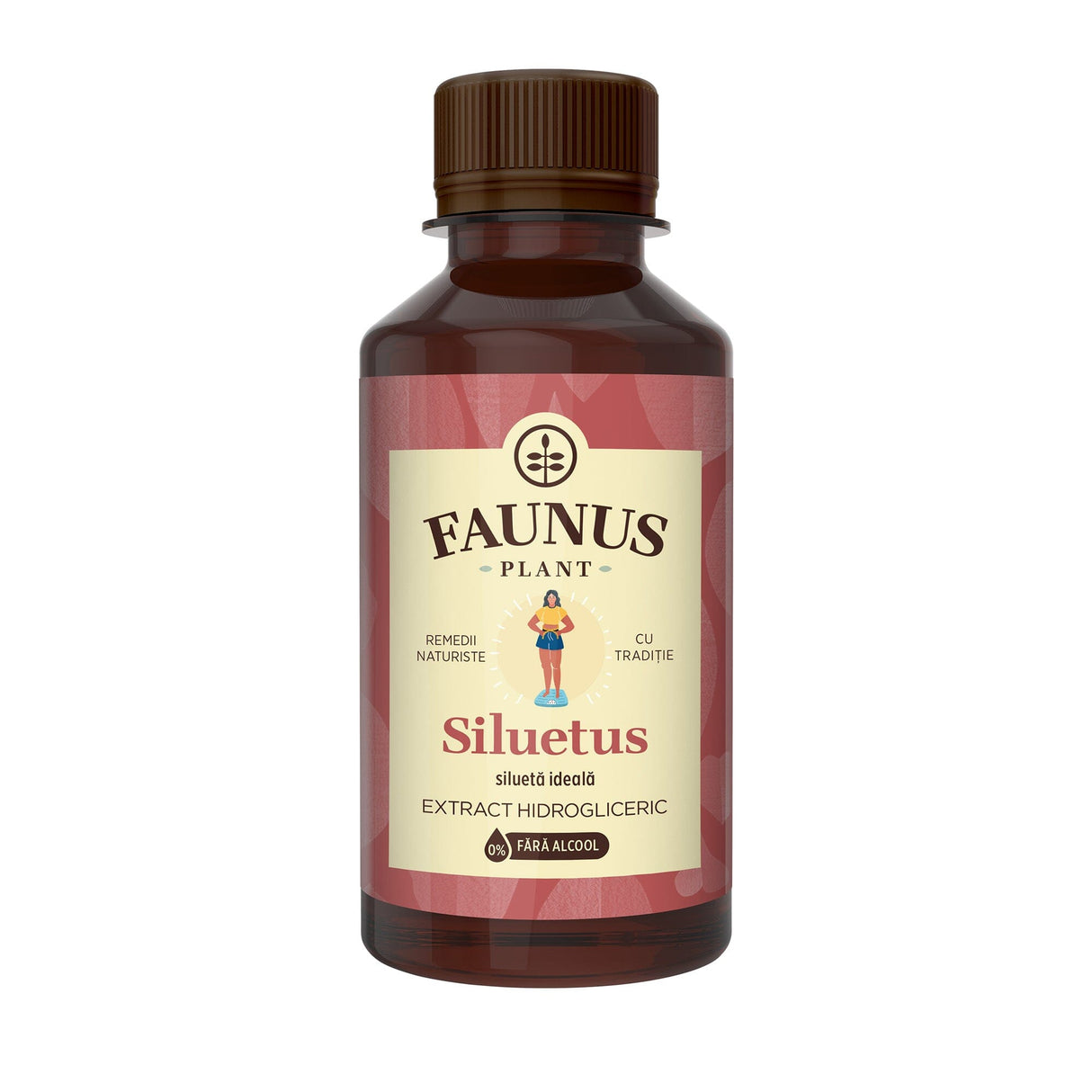 Siluetus - Tinctură fără alcool. Flacon 200ml. Formulǎ unică naturalǎ din 9 plante medicinale pentru reducerea greutății, arderea grăsimilor și detoxifiere Tinctura Compusa Faunus Plant 