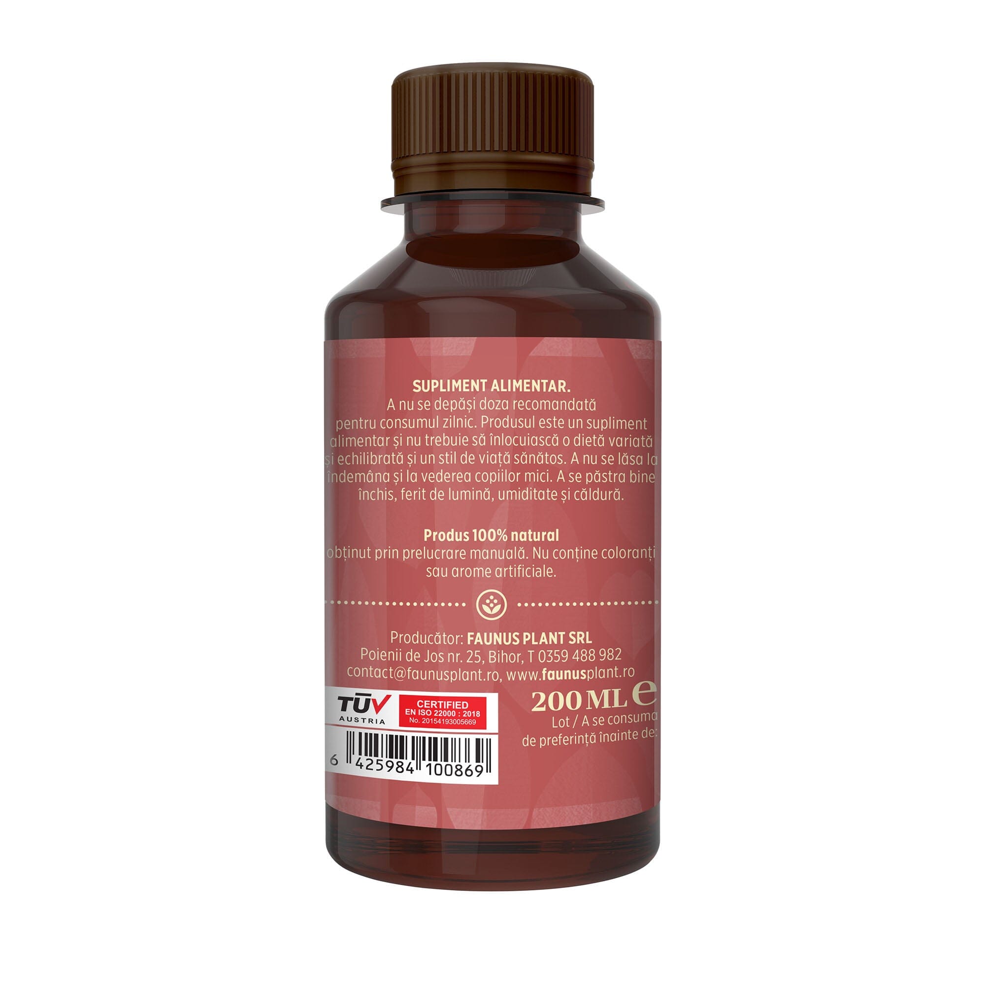 Siluetus - Tinctură fără alcool. Flacon 200ml. Formulǎ unică naturalǎ din 9 plante medicinale pentru reducerea greutății, arderea grăsimilor și detoxifiere Tinctura Compusa Faunus Plant 