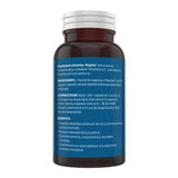 Flaconul de Magtein fotografiat din lateral stânga, cu detalii despre ingrediente, administrare, beneficii și contraindicații.