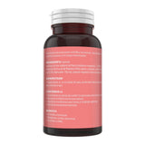 Flaconul de Menstrana fotografiat din lateral stânga, pe fundal alb, cu detalii despre ingrediente, administrare și beneficii.