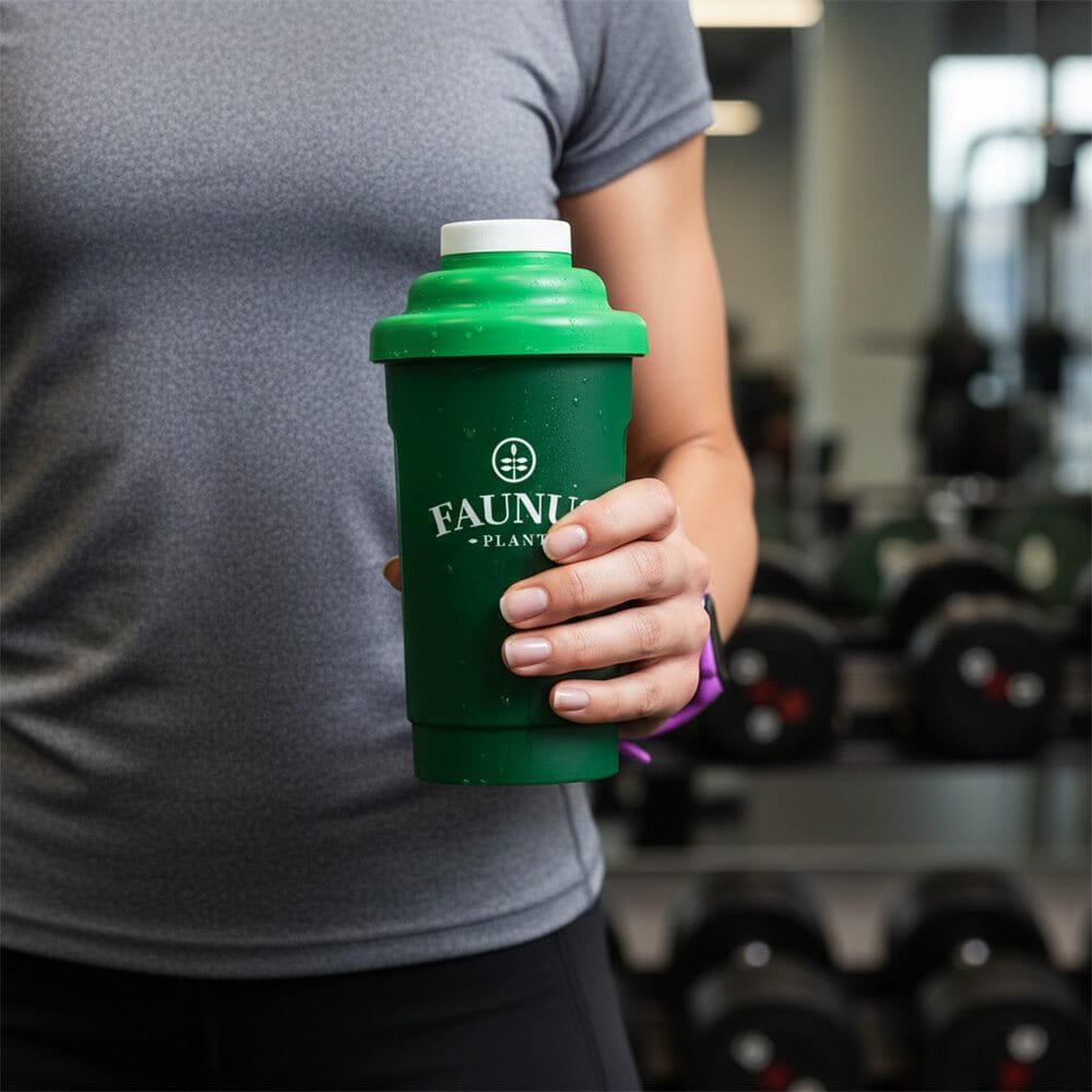 Shaker 600 ml Faunus Plant – pentru a amesteca eficient suplimentele de tip pudră Accesorii Faunus Plant 