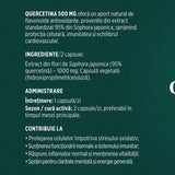 Quercetină 500mg – Antioxidant natural pentru susținerea imunității, echilibru inflamator și confort respirator sezonier. Flacon 60 capsule Supliment alimentar Faunus Plant 