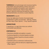 Turmeric cu Piperină – Antioxidant natural pentru articulații sănătoase, echilibru digestiv și susținerea ficatului. Flacon 60 capsule Supliment alimentar Faunus Plant 