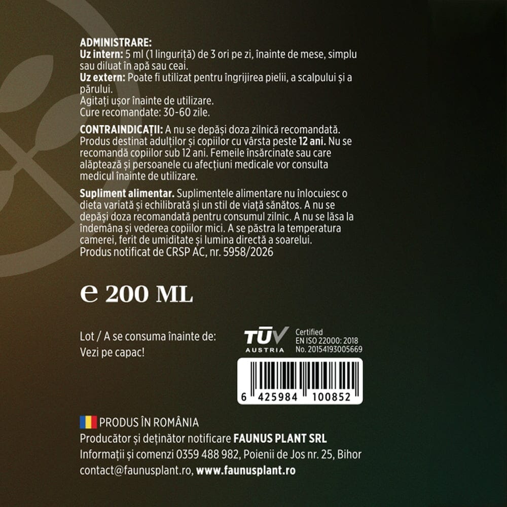 Pachet Bitter 30 Plante fără alcool – Detoxifiere naturală completă, susținerea digestiei, reglarea tranzitului și întărirea imunității cu extracte concentrate din plante Pachet Faunus Plant 
