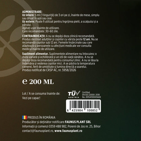 Pachet Bitter 30 Plante fără alcool – Detoxifiere naturală completă, susținerea digestiei, reglarea tranzitului și întărirea imunității cu extracte concentrate din plante Pachet Faunus Plant 
