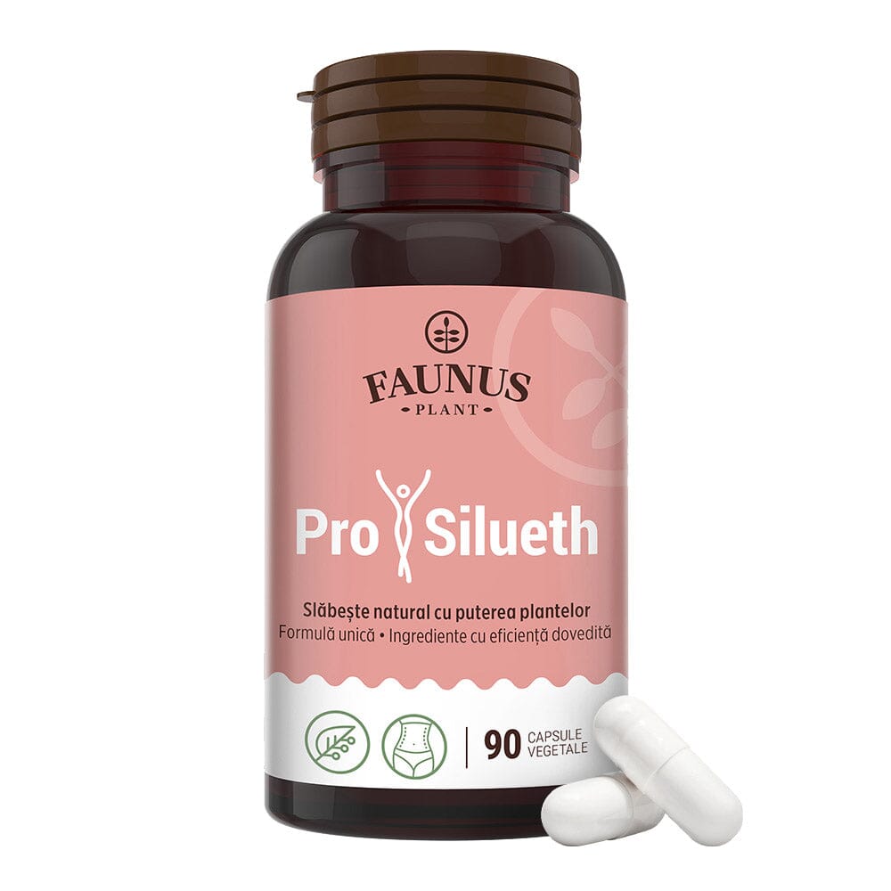 ProSilueth Capsule - Formulă unică pentru cura de slăbire, plante medicinale cu acțiune dovedită pentru accelerarea metabolismului, arderea grăsimilor, reducerea apetitului și detoxifierea organismului - 90 capsule Supliment alimentar Faunus Plant 