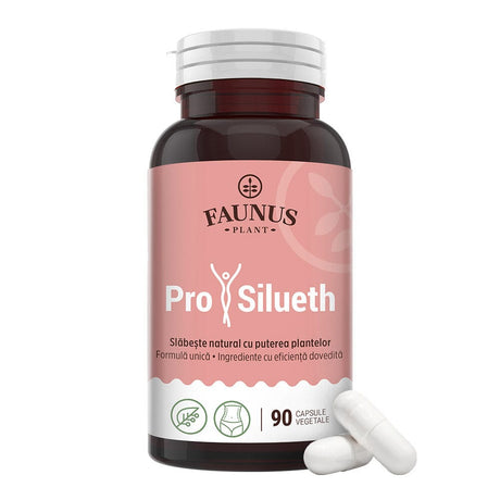 ProSilueth Capsule - Formulă unică pentru cura de slăbire, plante medicinale cu acțiune dovedită pentru accelerarea metabolismului, arderea grăsimilor, reducerea apetitului și detoxifierea organismului - 90 capsule Supliment alimentar Faunus Plant 