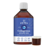 Colagenus Articulații Forte - Colagen lichid concentrat, 12.000mg colagen tip 1 și 40mg colagen tip 2. Flacon 500ml. Susține sănătatea articulațiilor, reducerea inflamațiilor și durerii reumatice, refacerea mușchilor și ligamentelor Supliment alimentar Faunus Plant 