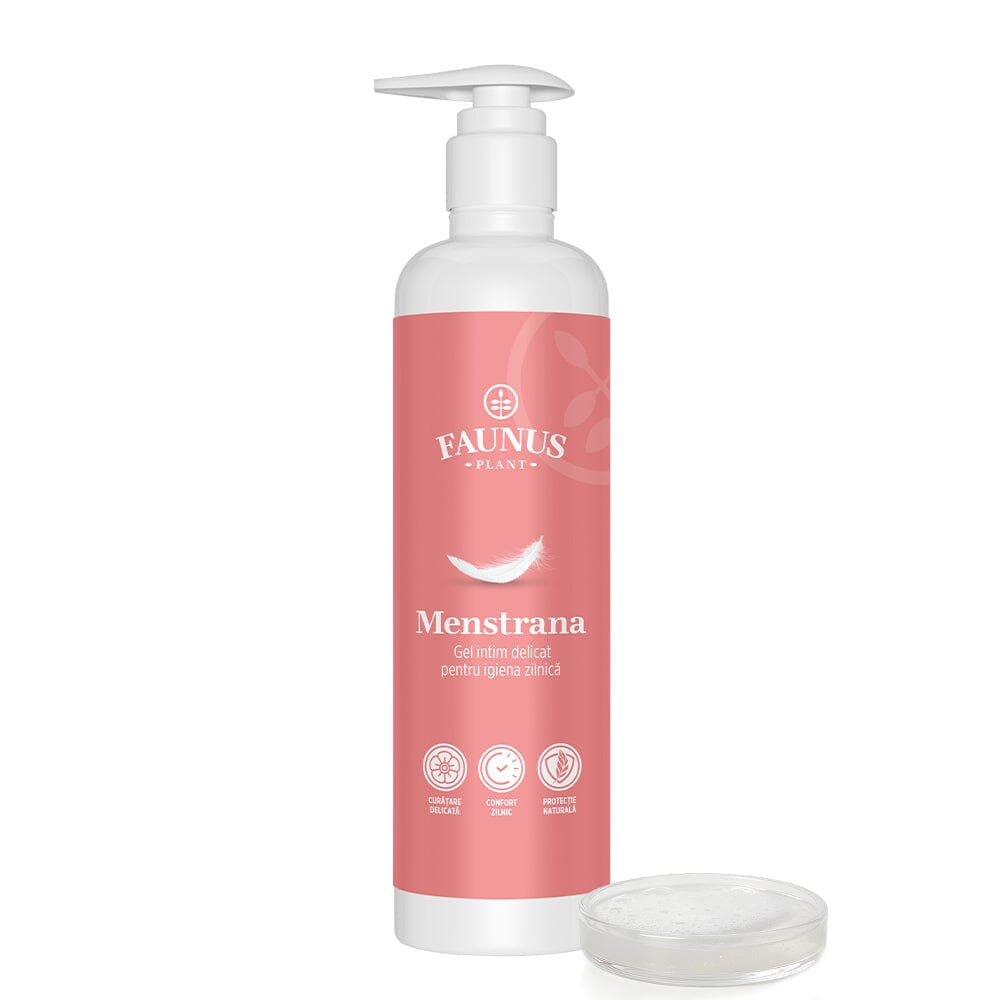 ovule pentru mancarimi si usturimi in zona genitala Menstrana Gel Intim 250 ml. Îngrijire delicată, hidratare și confort zilnic pentru zona intimă