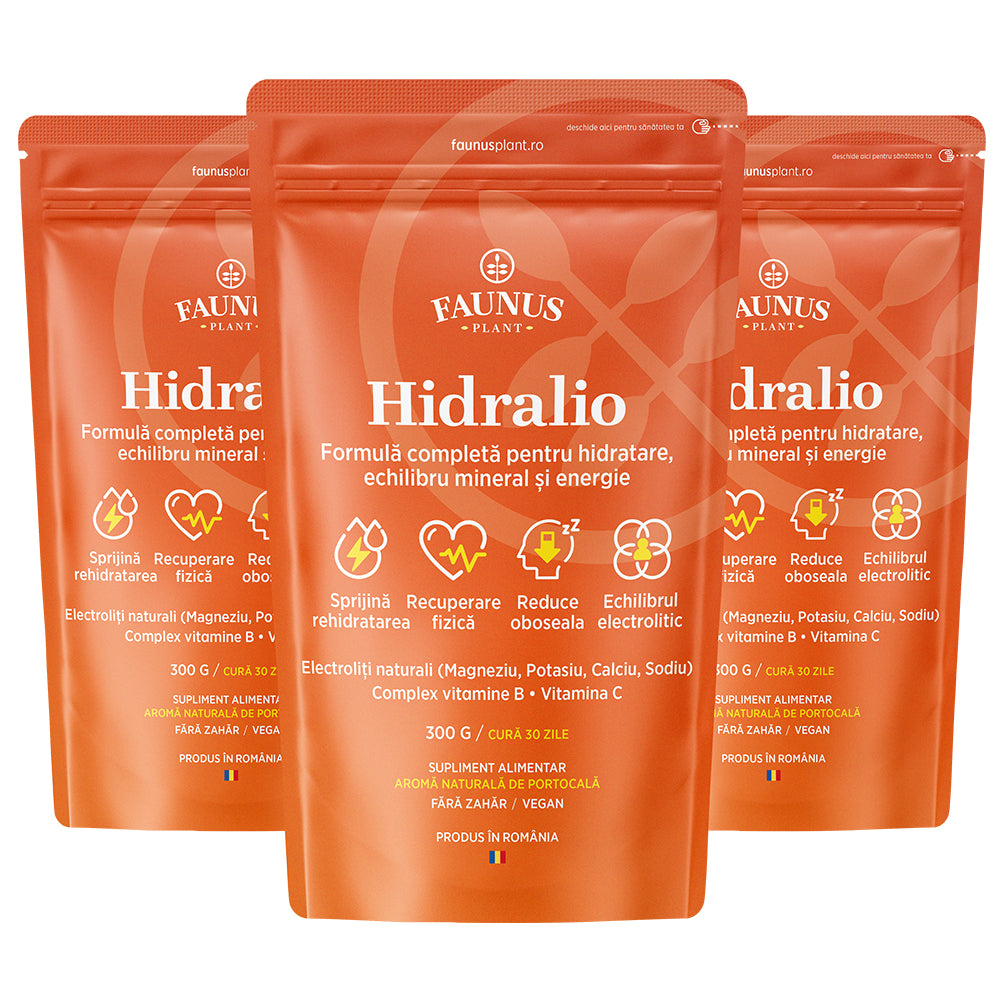 Pachet 2+1 Gratis Hidralio. Electroliți pentru hidratare, energie și echilibru mineral