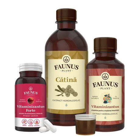 Pachet Imunitate Adulți - Tincturi și suplimente cu vitamine pentru întărirea imunității și refacerea rapidă a organismului Pachet Faunus Plant 