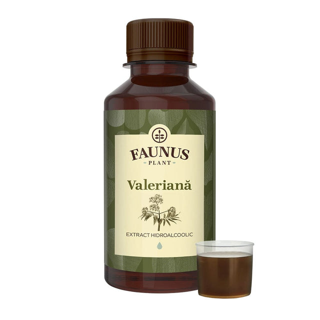 Valeriană - Tinctură. Flacon 200ml. Extract hidroalcoolic concentrat din valeriană pentru stări de anxietate și insomnii, efect calmant Tinctura Simpla Faunus Plant 