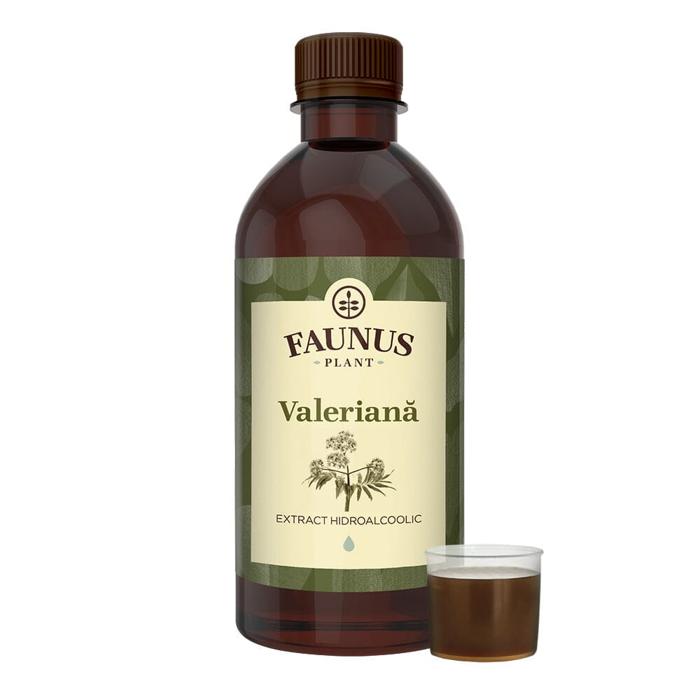 Valeriană - Tinctură 500ml. Extract hidroalcoolic concentrat din valeriană pentru stări de anxietate și insomnii, efect calmant Tinctura Simpla Faunus Plant 