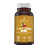 Berberină 1000 mg / 2 capsule. Formulă naturală pentru echilibru metabolic, menținerea colesterolului și trigliceridelor în valori optime. Flacon 60 capsule Supliment alimentar Faunus Plant 