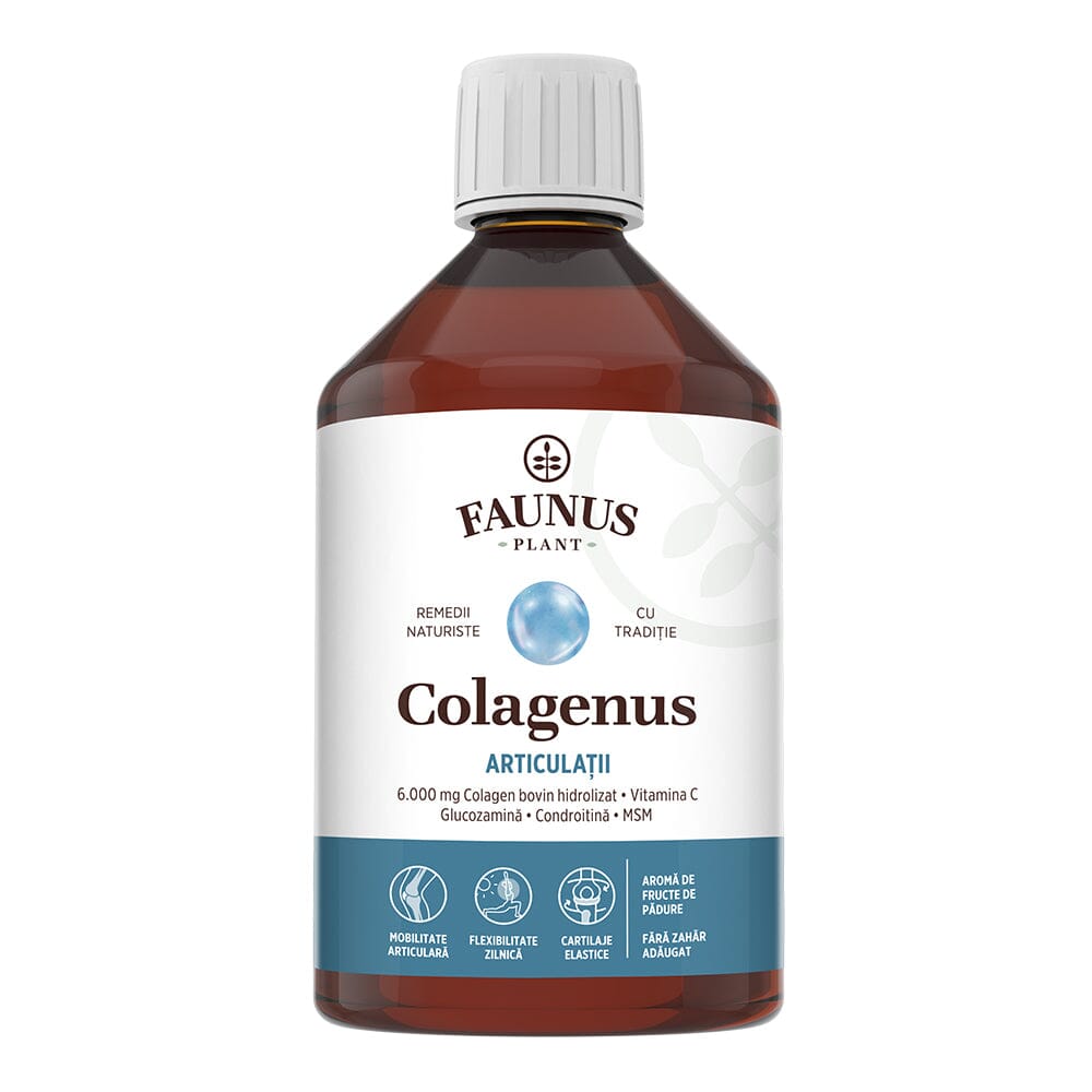 Colagenus Articulații - Colagen lichid. Flacon 500ml. Susține sănătatea articulațiilor, mușchilor și ligamentelor. Reduce durerile reumatice Supliment alimentar Faunus Plant 